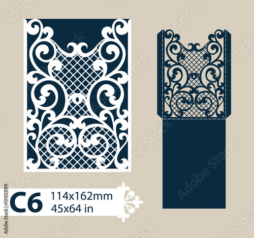Template congratulatory envelope with carved openwork pattern