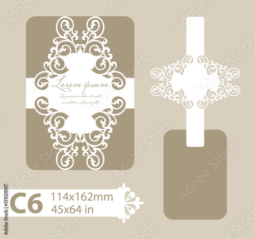 Template congratulatory envelope with carved openwork pattern