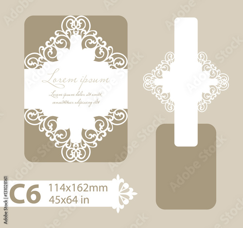 Template congratulatory envelope with carved openwork pattern