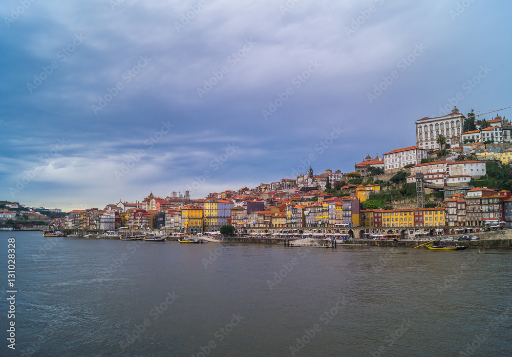 A view of Porto city and the Douro river; Portugal.