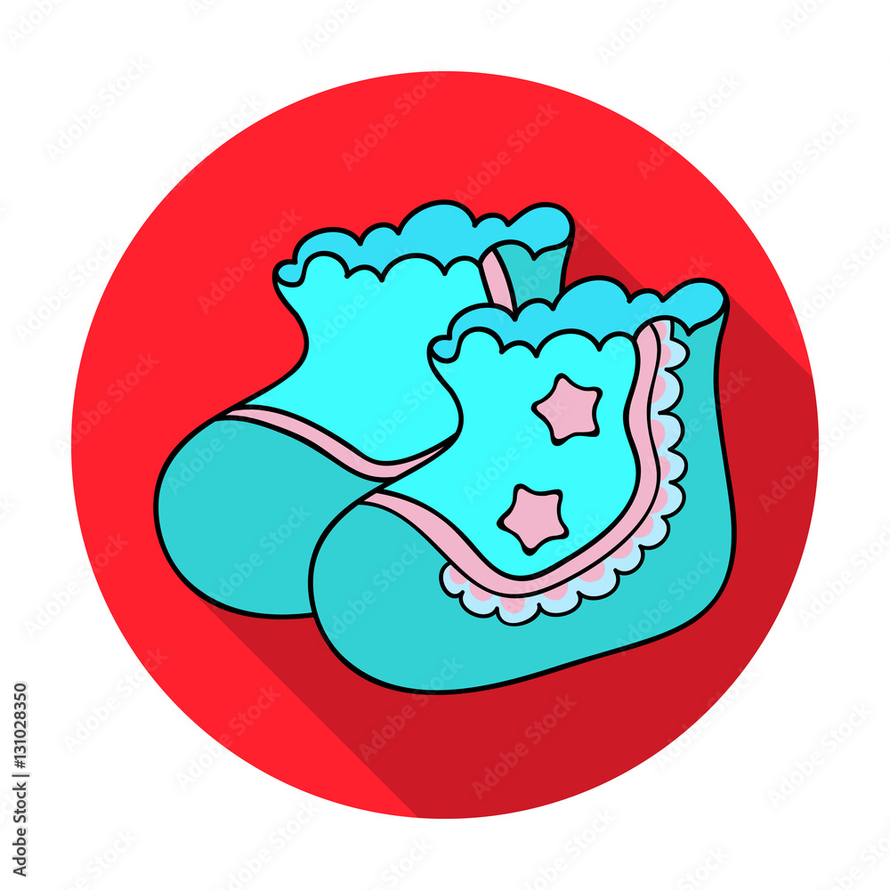 Baby socks icon in flat style isolated on white background. Baby born ...