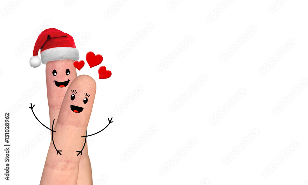 Happy finger family celebrating christmas Stock Photo | Adobe Stock