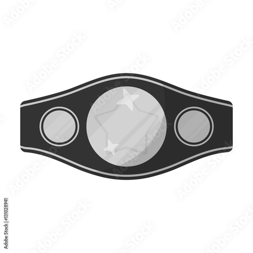 Boxing championship belt icon in monochrome style isolated on white background. Boxing symbol stock vector illustration.