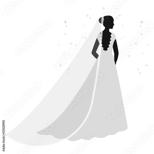 Bride icon in monochrome style isolated on white background. Bride symbol stock vector illustration.