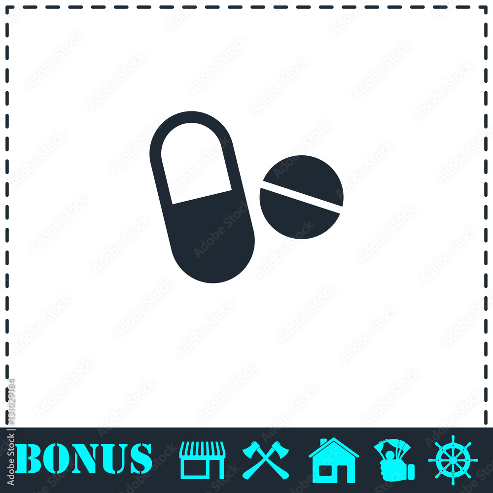 Pills icon flat Pills icon flat