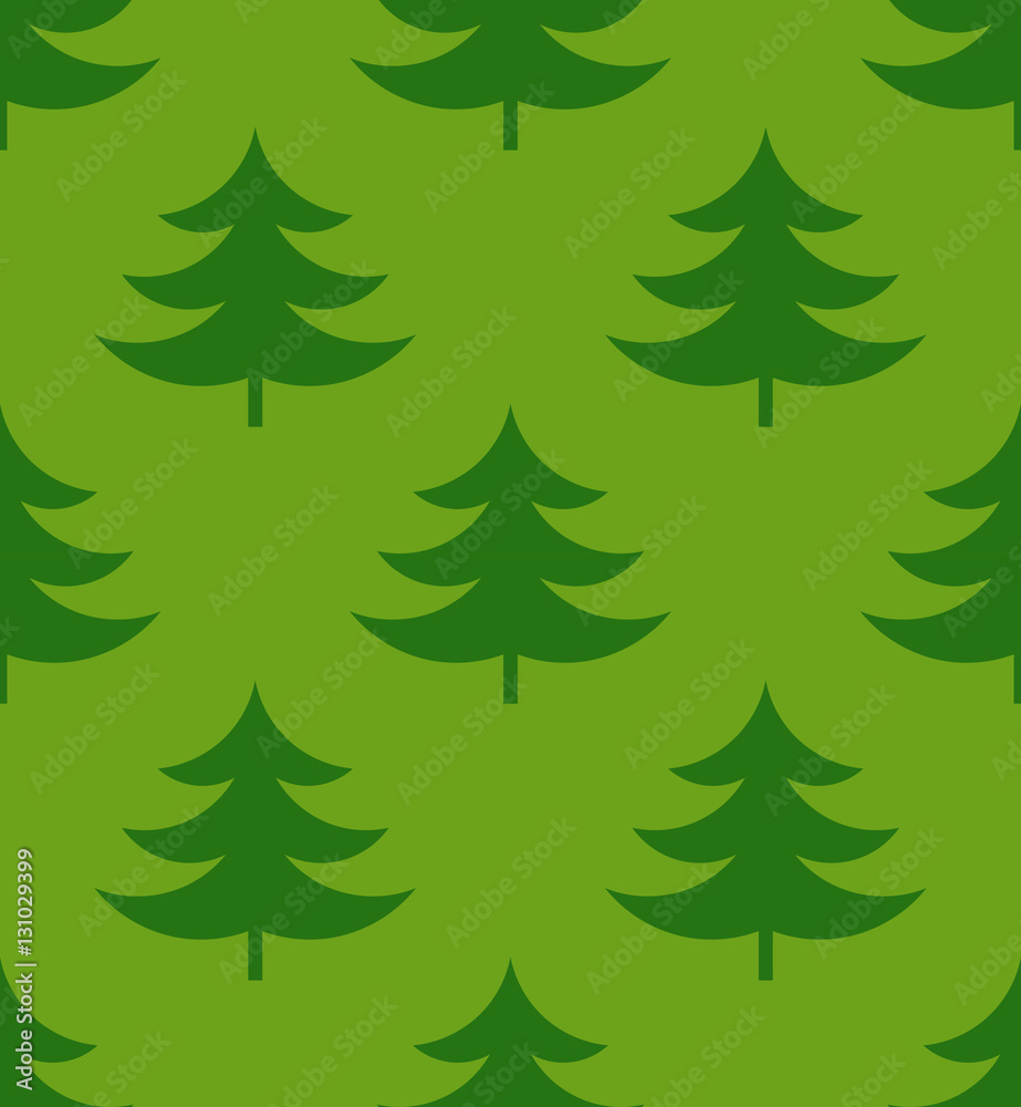 Obraz premium Green Christmas trees pattern