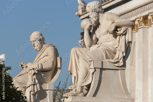 Socrates and Plato statues