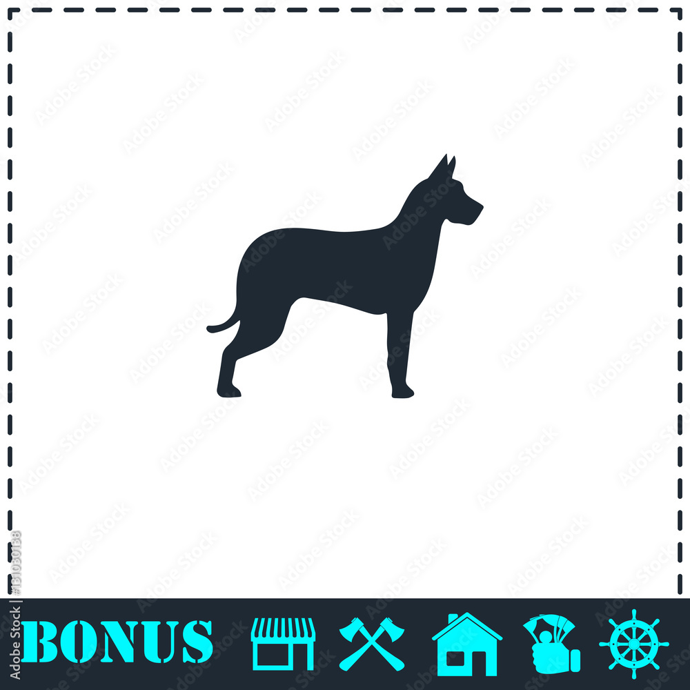 Dog icon flat Dog icon flat