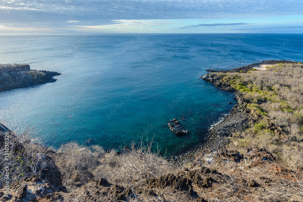 Panoramic view from Cerro Tijeretas, San Cristobal Island, Galapagos, Ecuador