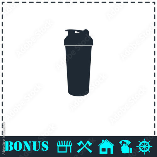 Cocktail shaker icon flat