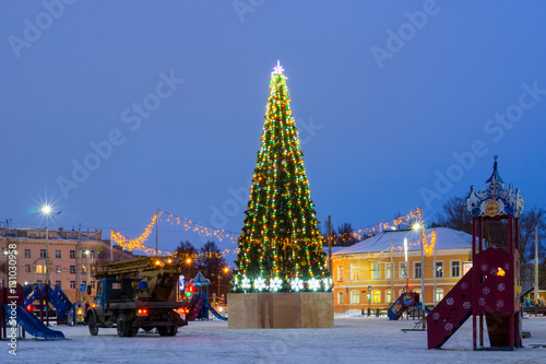 Christmas tree in city square