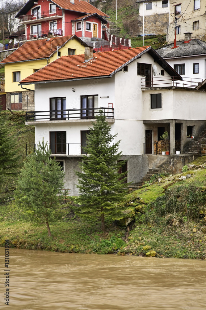 Vrbas river in Jajce. Bosnia and Herzegovina