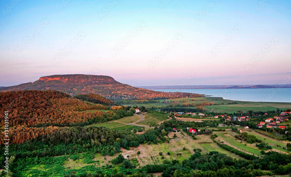 View to Lake Balaton from Szigliget,Hungary