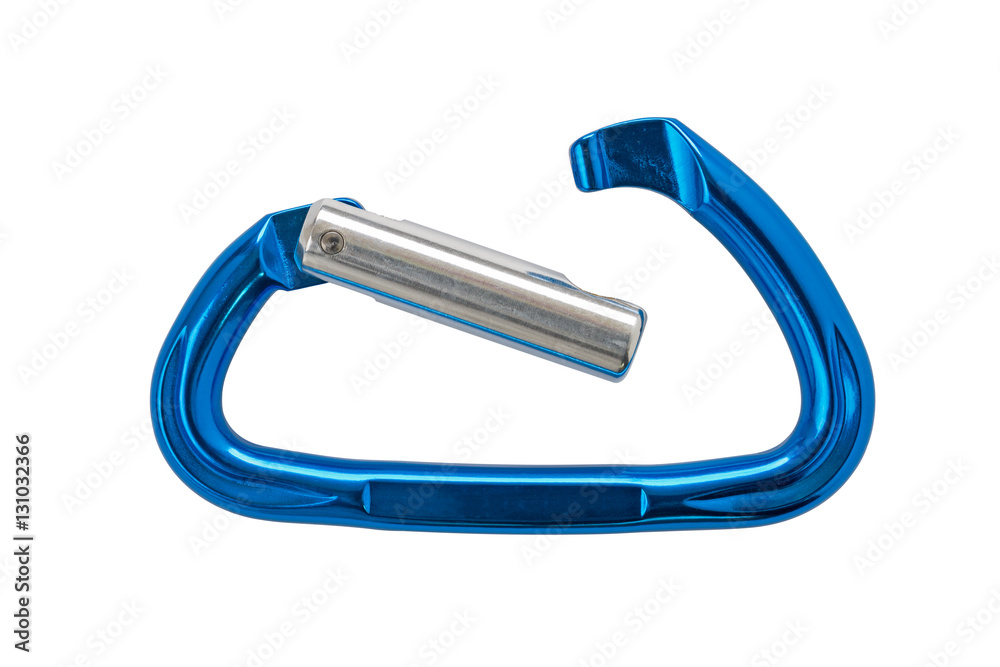 Opened snap-hook isolated on white background with clipping path Opened snap-hook isolated on white background with clipping path