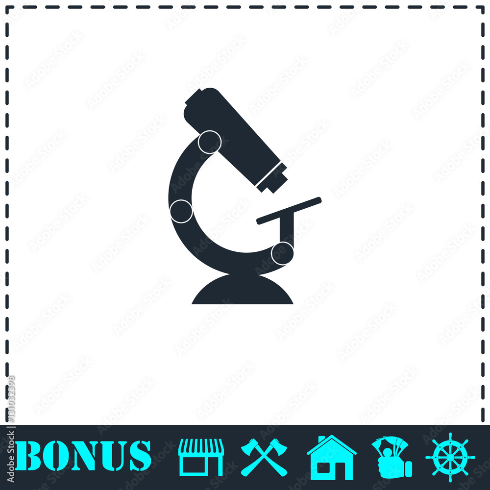 Microscope icon flat Microscope icon flat