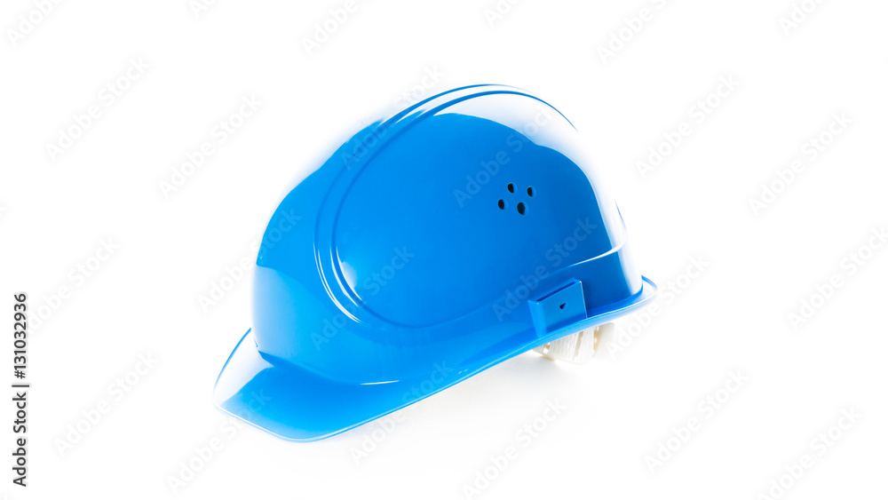 blue safety helmet isolated on white background. engineering con blue safety helmet isolated on white background. engineering con