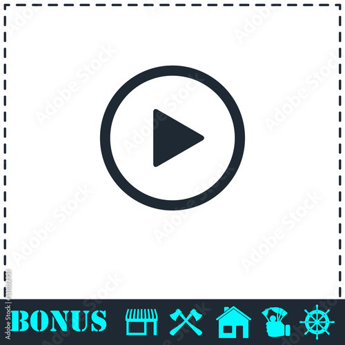 Free Download Play button icon flat - GFXLoad