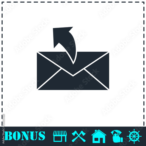 Sending mail icon flat