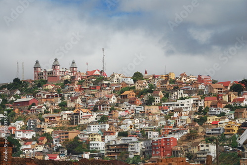 Colline d'Antananarivo couronnée du Palais Andafiavaratra, Madagascar