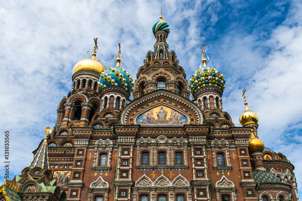 Church of the Savior on Blood in Saint-Petersburg, Russia. One of the main touristic attractions in the city.