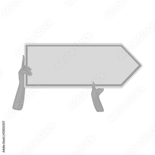 Directional billboard icon in monochrome style isolated on white background. Advertising symbol stock vector illustration.