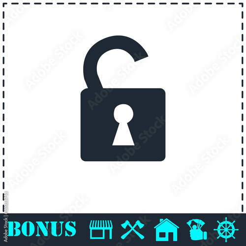 Unlock icon icon flat