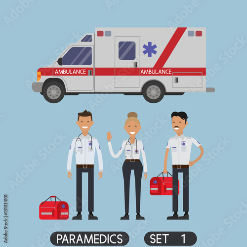 Paramedics rescue team workers