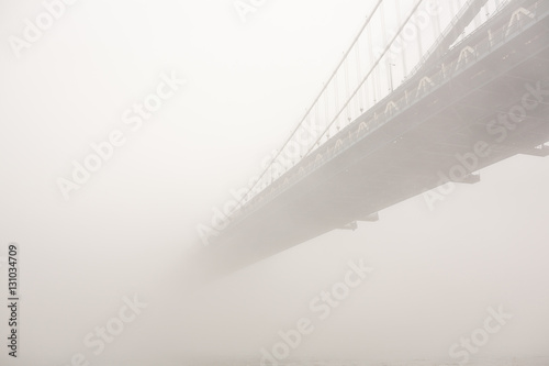 Manhattan Bridge in the fog