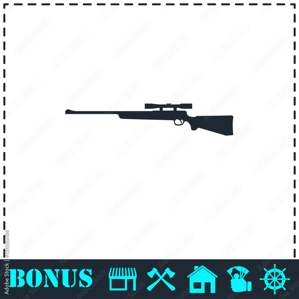 Sniper Rifle icon flat