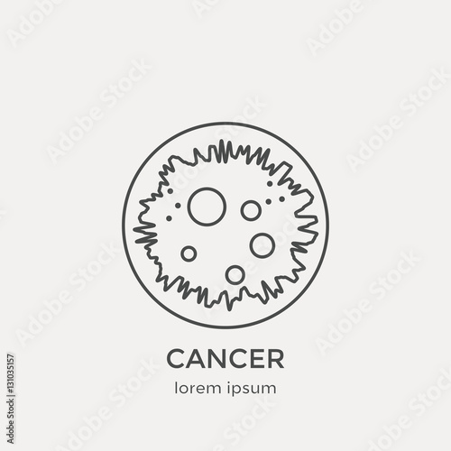 Icon of cancer. Modern thin line icons set.  Flat design web graphics elements.