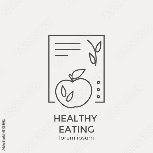 Healthy eating icon. Modern thin line icons set.  Flat design web graphics elements.