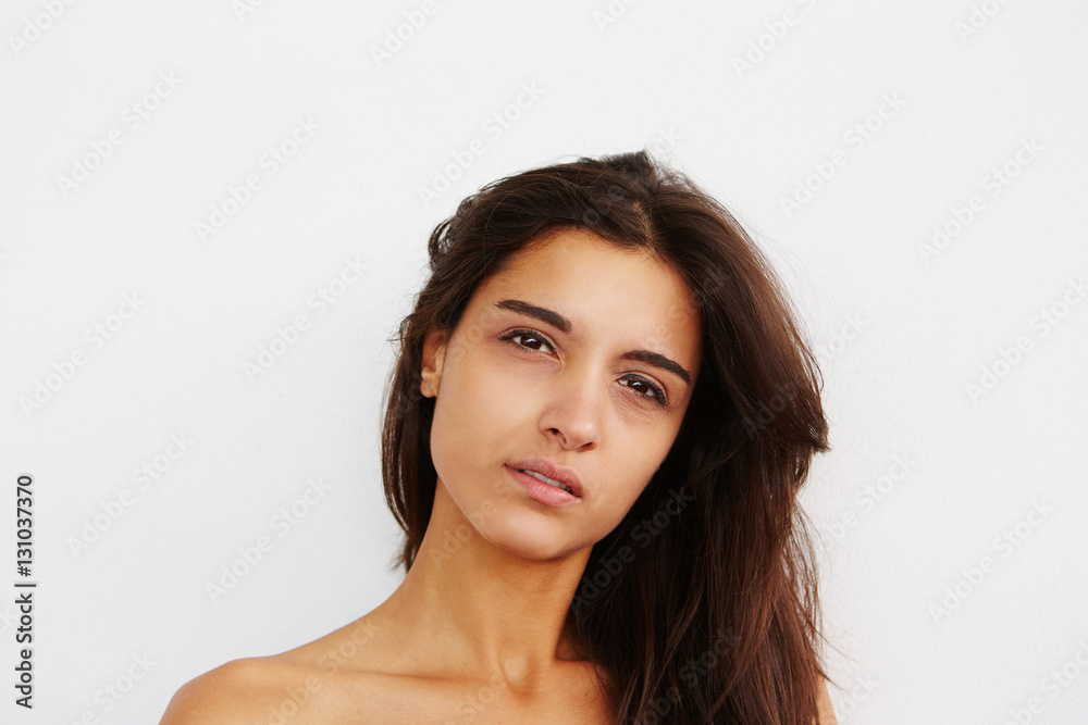 sensual young woman against white background sensual young woman against white background