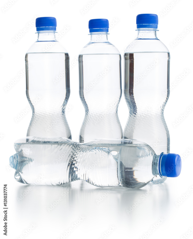 Small plastic water bottle. Small plastic water bottle.