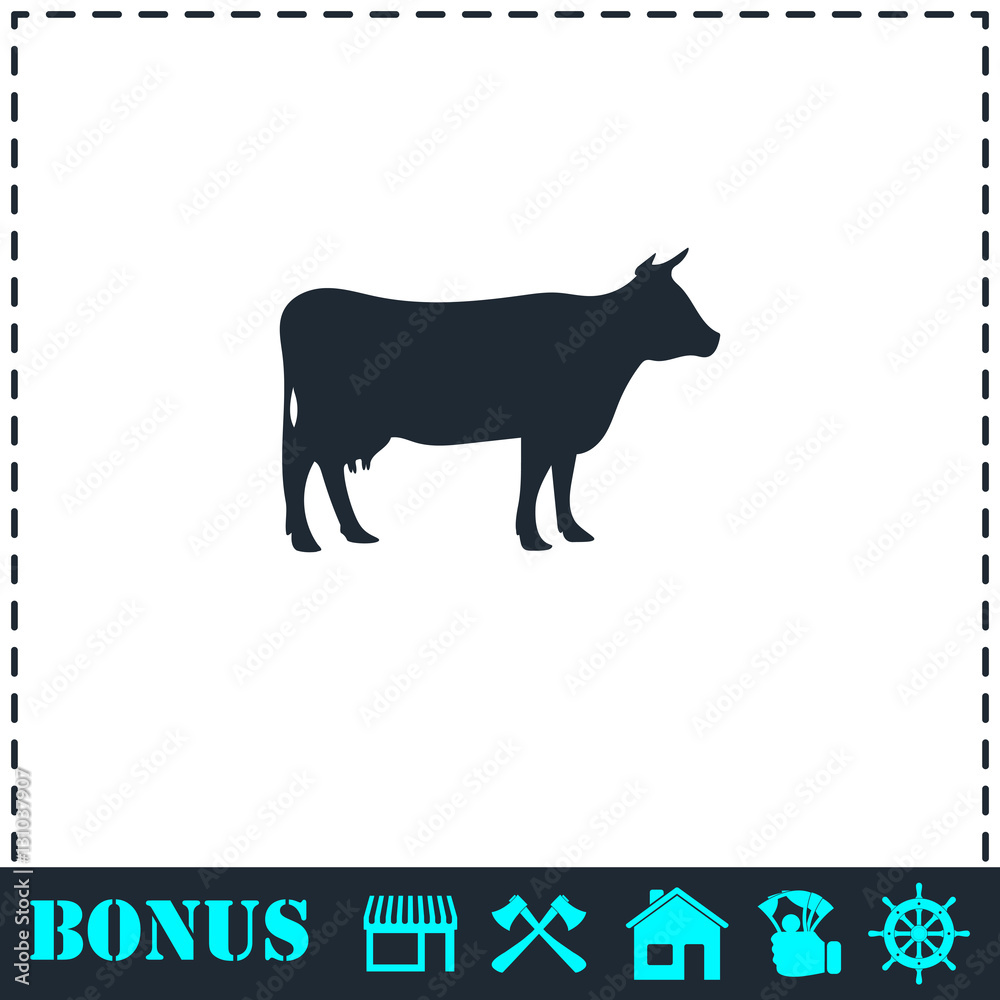 Cow icon flat Cow icon flat