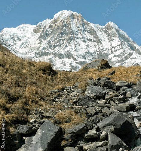 View of the Annapurna South - Nepal, Himalayas photo