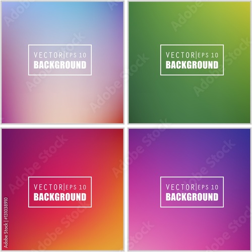 Abstract Creative concept vector multicolored blurred background set. For Web and Mobile Applications, art illustration template design, business infographic and social media, modern decoration