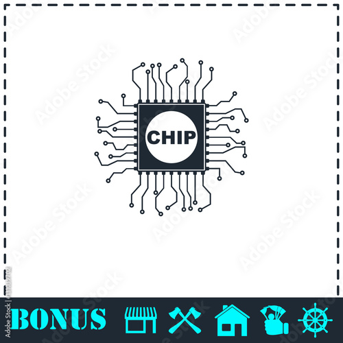 Chip icon flat photo