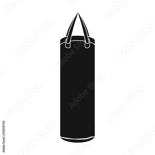 Boxing punching bag icon in black style isolated on white background. Boxing symbol stock vector illustration.