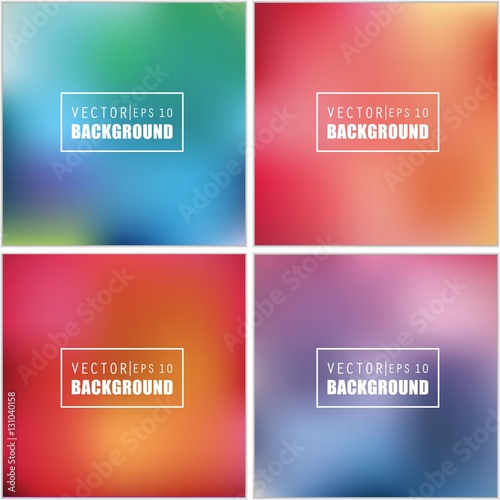Abstract Creative concept vector multicolored blurred background set. For Web and Mobile Applications, art illustration template design, business infographic and social media, modern decoration