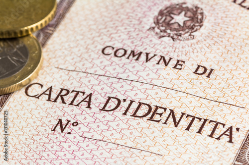 Photos identity card with coin