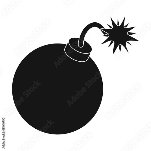 Pirate grenade icon in black style isolated on white background. Pirates symbol stock vector illustration. photo