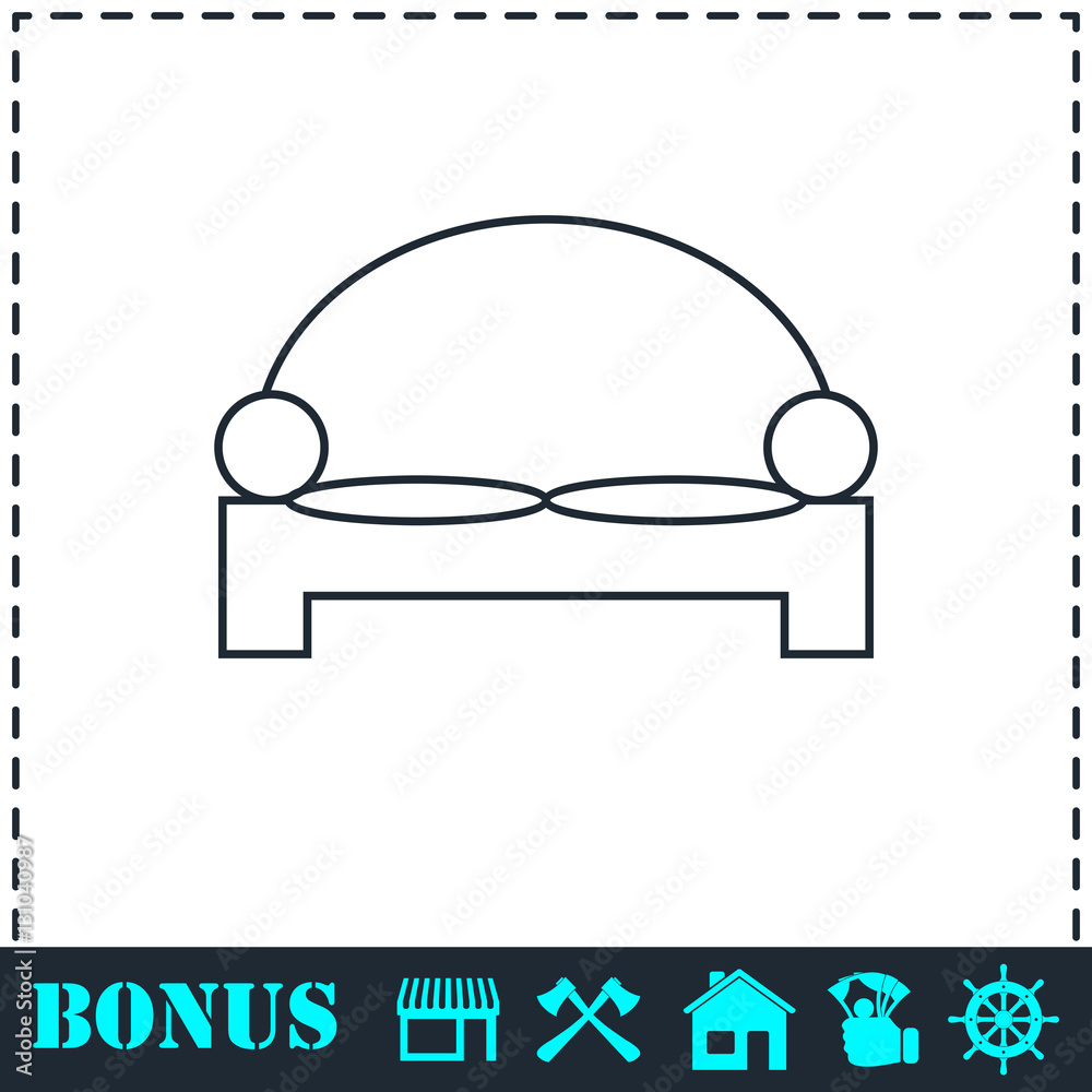 Bed icon flat