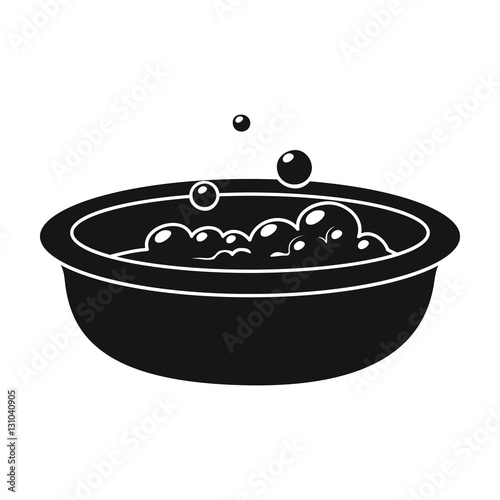 Baby bath icon in black style isolated on white background. Baby born symbol stock vector illustration.