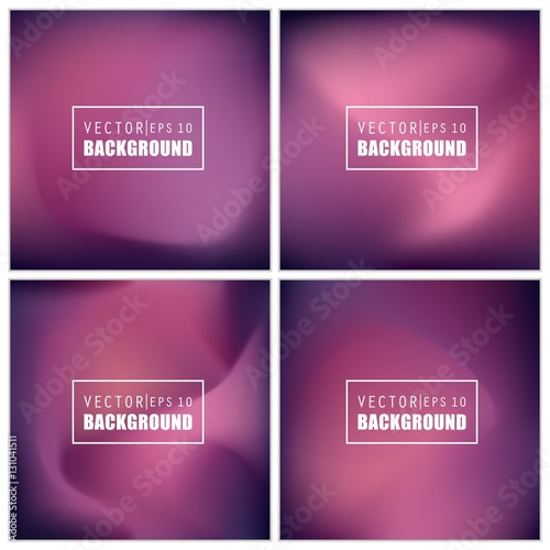 Abstract Creative concept vector multicolored blurred background set. For Web and Mobile Applications, art illustration template design, business infographic and social media, modern decoration