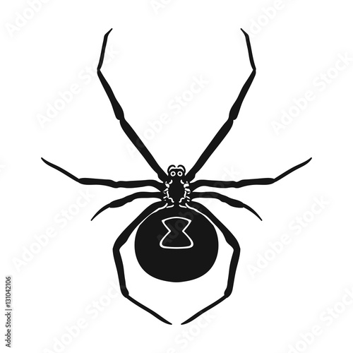 Black widow spider icon in black style isolated on white background. Insects symbol stock vector illustration.