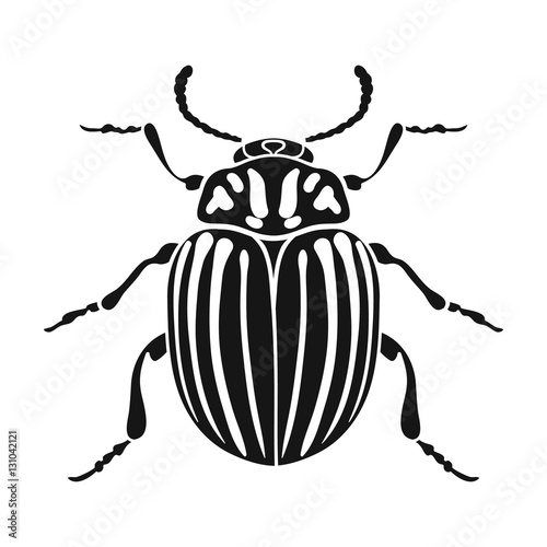 Colorado beetle icon in black style isolated on white background. Insects symbol stock vector illustration.