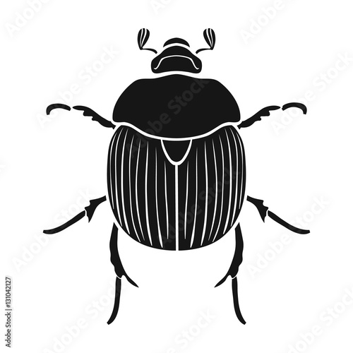 Dor-beetle icon in black style isolated on white background. Insects symbol stock vector illustration.
