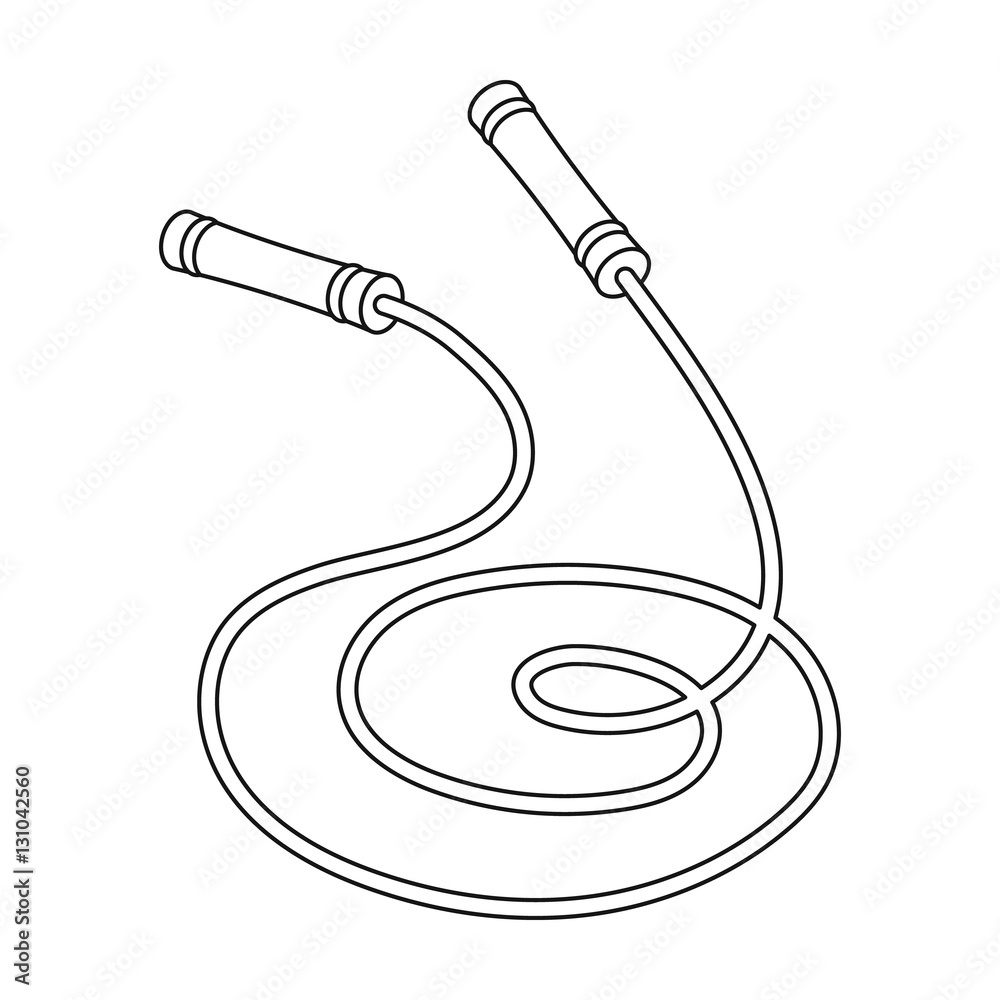 Jump rope icon in outline style isolated on white background. Boxing ...