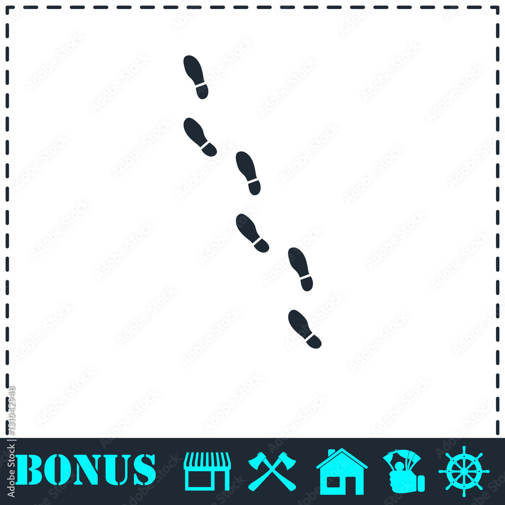 Bootprints icon flat Bootprints icon flat