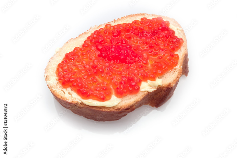 delicious appetizing sandwich with red caviar delicious appetizing sandwich with red caviar